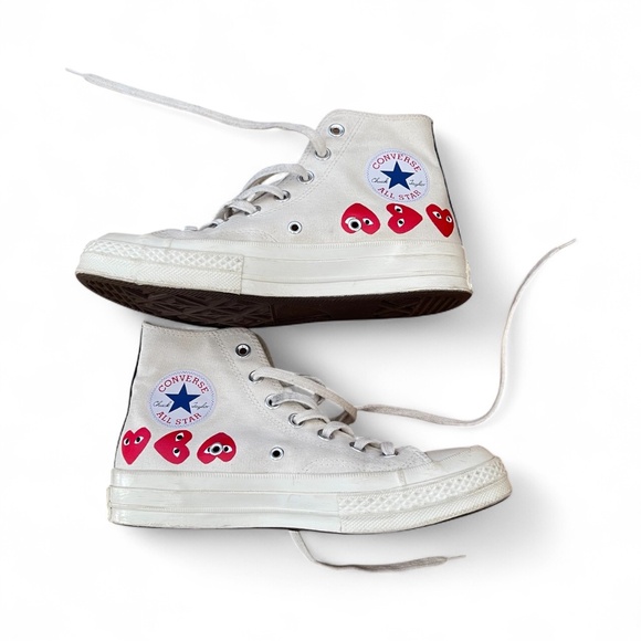 CONVERSE X PLAY Comme des Garçons Chuck 70 Multi Heart Sneakers Women's Sz 7 - Picture 3 of 9